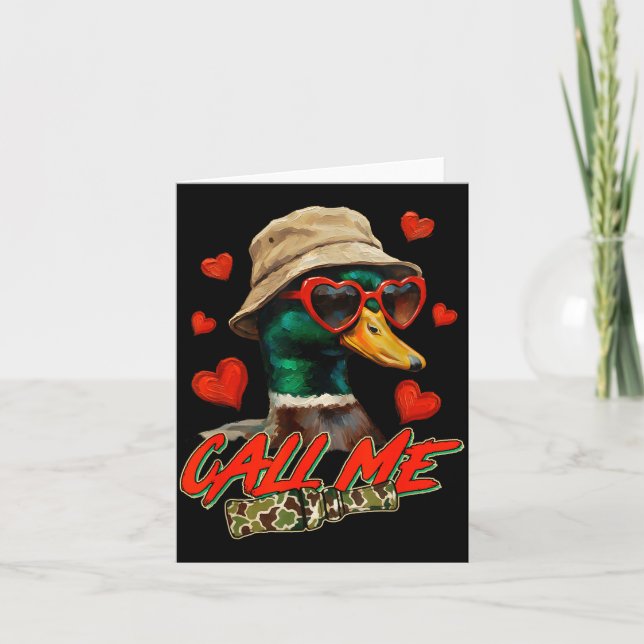 Valentine's Day Mallard Duck Hunting Hunter Camo C Kort (Framsida)