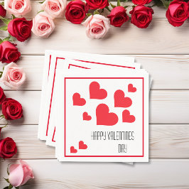 Valentines day massor av Cute Red Hearts och Kärle Pappersservett