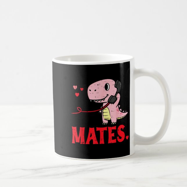 Valentines Day Matching Soulmates Mates Dino Coupl Kaffemugg (Höger)