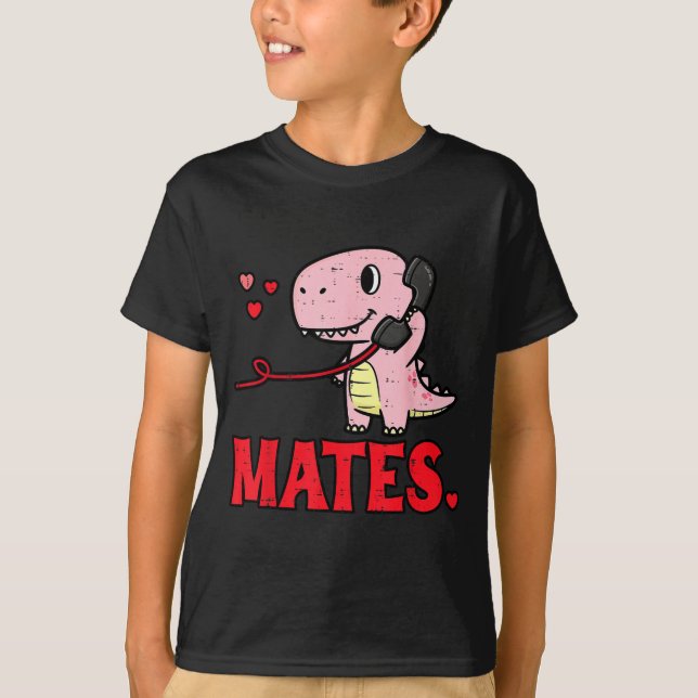 Valentines Day Matching Soulmates Mates Dino Coupl T Shirt (Framsida)