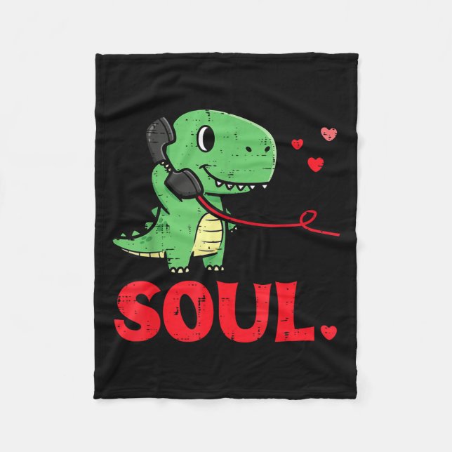 Valentines Day Matching Soulmates Soul Dino Trex C Fleecefilt (Framsidan)
