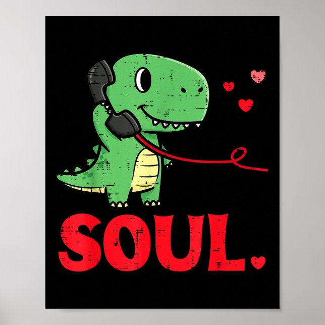 Valentines Day Matching Soulmates Soul Dino Trex C Poster (Framsidan)