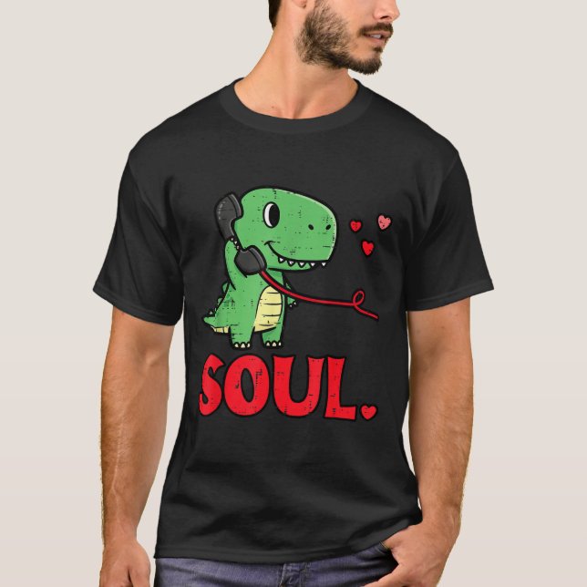 Valentines Day Matching Soulmates Soul Dino Trex C T Shirt (Framsida)