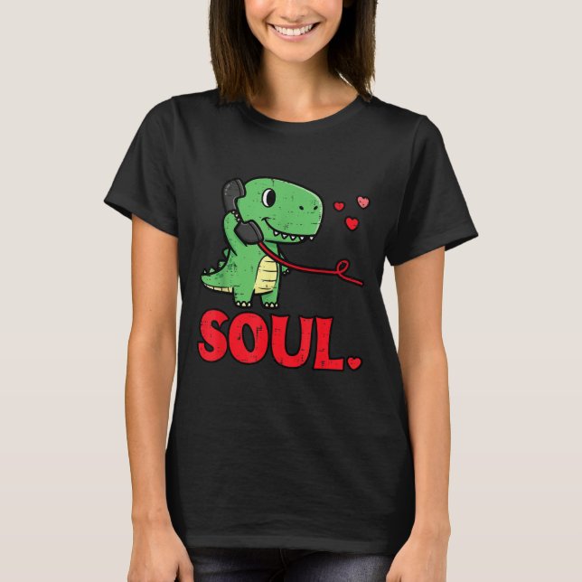 Valentines Day Matching Soulmates Soul Dino Trex C T Shirt (Framsida)