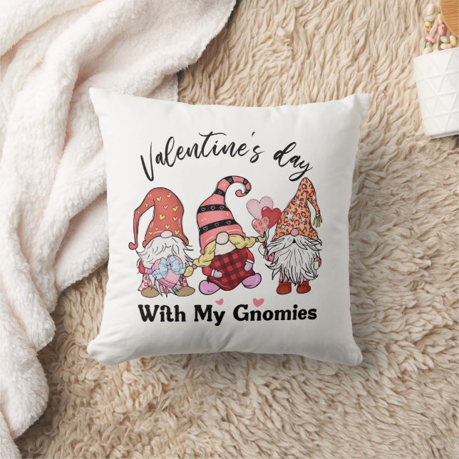 Valentines day med min gnomies Personlig Kudde (Filt)