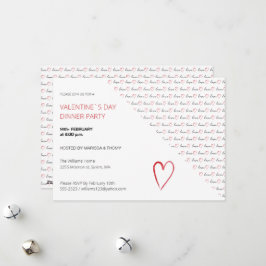 Valentine's Day Midinner Party Modern Script Julkort
