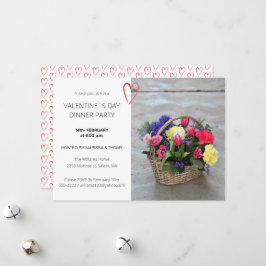 Valentine's Day Midinner Party Modern Script Photo Julkort