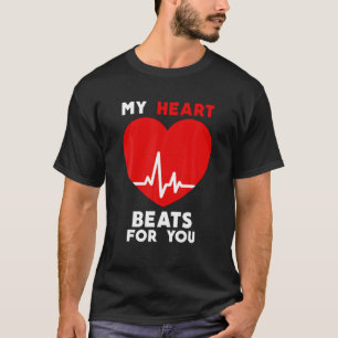 Valentines day mitt hjärta slår för dig att matcha t shirt