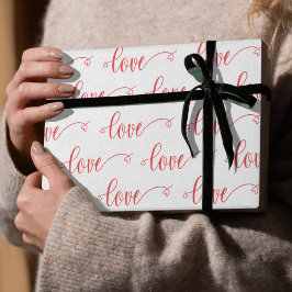 Valentine's Day Modern Love Heart Script Pattern Presentpapper