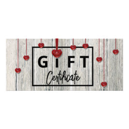 Valentines day Modern Rustic Wood Hearts-presentko Reklamkort