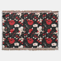 Valentines day mönster mot svart bakgrund