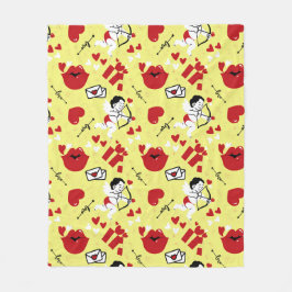 Valentines day mönster vid gulten fleecefilt