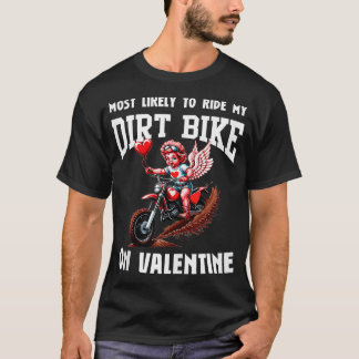 Valentines day Motocross Älskare Funny Cupid Bike  T Shirt