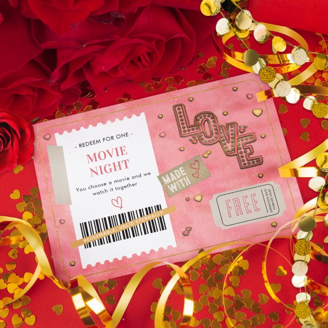 Valentine's Day Movie Night Love Couples Coupon (Skapare uppladdad)
