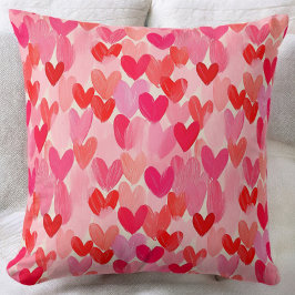 Valentines day Multi Hearts Mönster Kärlek Kudde