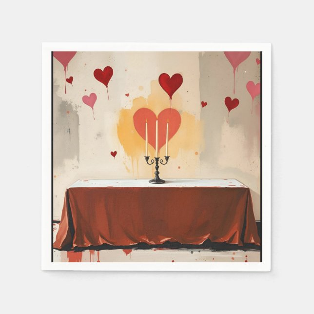 Valentines Day Napkins  Pappersservett (Framsidan)