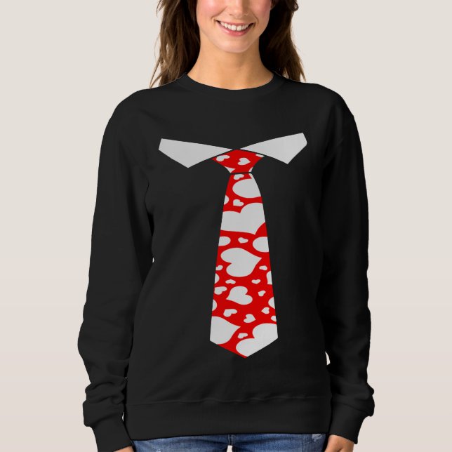 Valentines Day Neck Tie Heart Youth Kids Boys Men  T Shirt (Framsida)