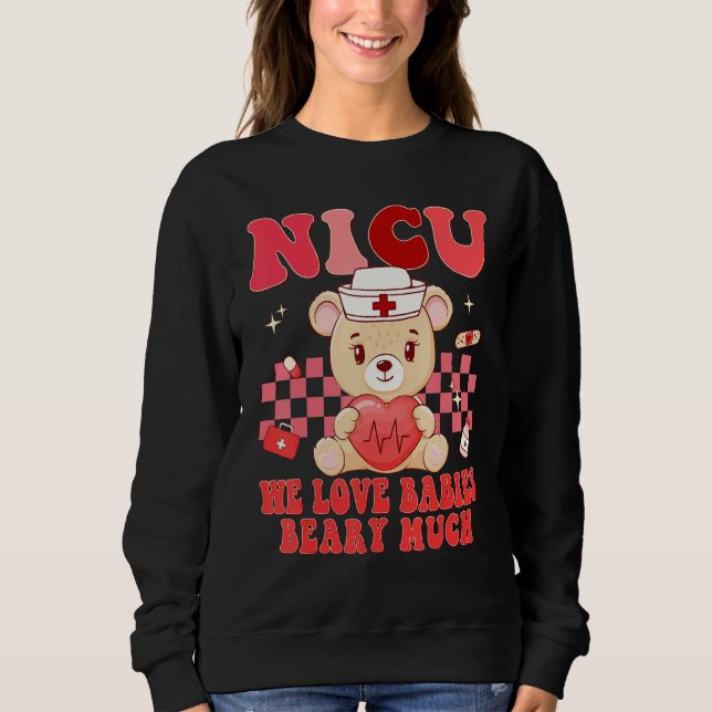 Valentines Day NICU Nurse We Love Babies Beary Nur T Shirt (Framsida)