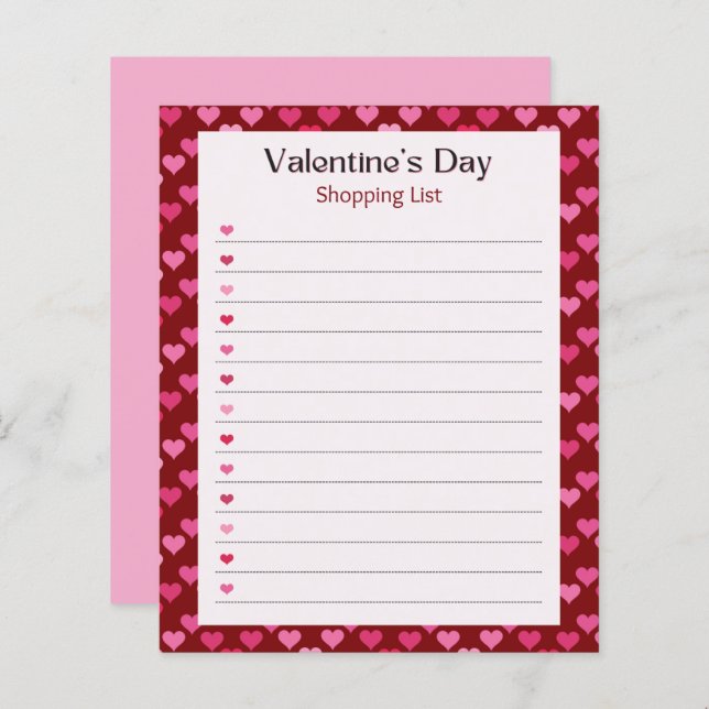 Valentine's Day Notepad (Fram/baksida)