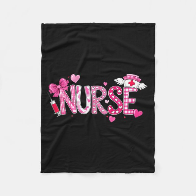 Valentines Day Nurse Graphic Nk Patterns For Woman Fleecefilt (Framsidan)
