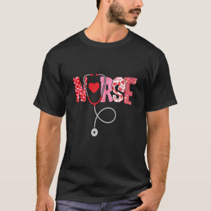 Valentines day Nurse Heart Nursing SCrub Top RN Wo T Shirt