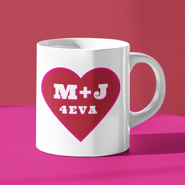 Valentines day Old school Initialer Kaffemugg (Skapare uppladdad)