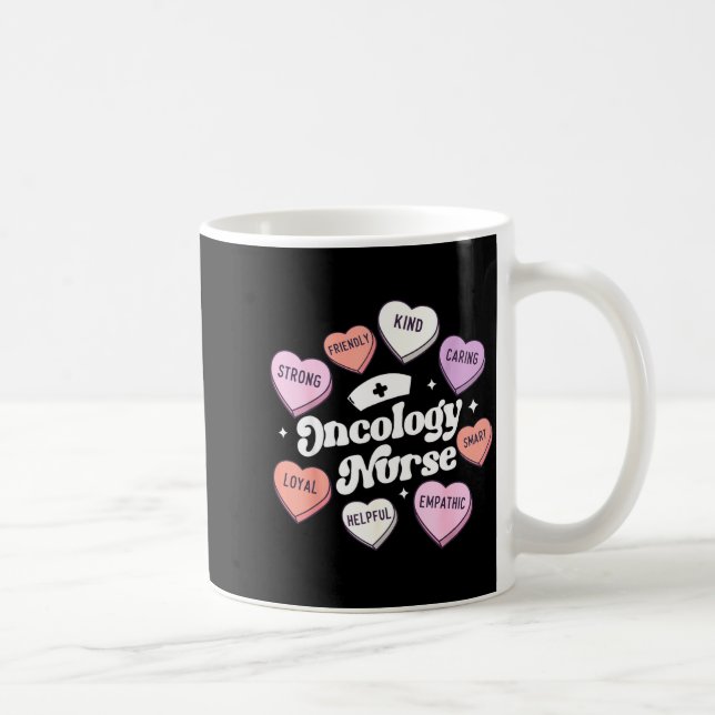 Valentines Day Oncology Nurse Cancer Suprt Groovy  Kaffemugg (Höger)