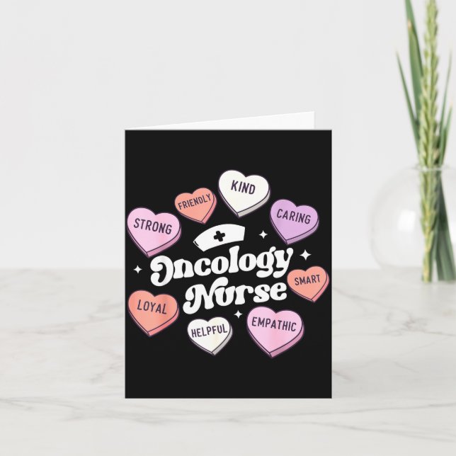 Valentines Day Oncology Nurse Cancer Suprt Groovy  Kort (Framsida)