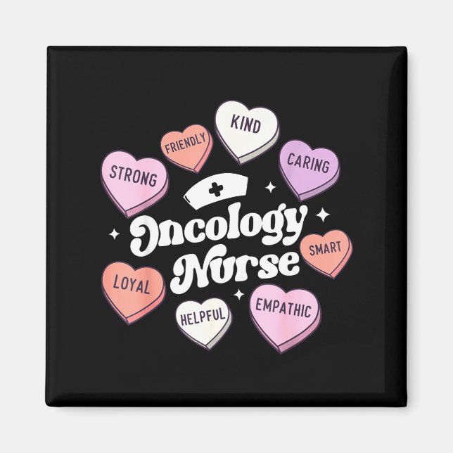 Valentines Day Oncology Nurse Cancer Suprt Groovy  Magnet (Framsidan)