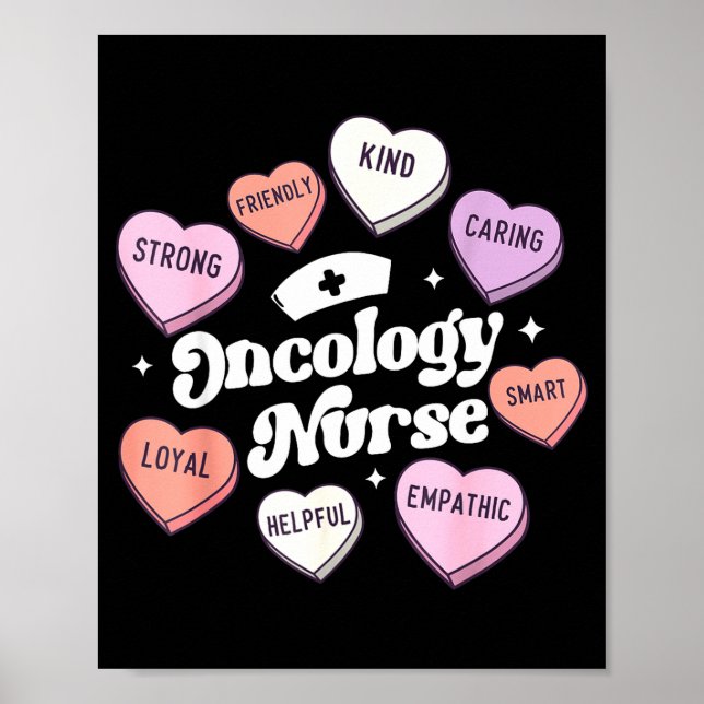 Valentines Day Oncology Nurse Cancer Suprt Groovy  Poster (Framsidan)