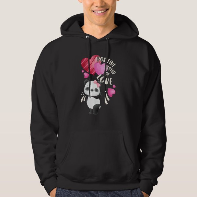 Valentine's day panda bear with hearts hoodie (Framsida)