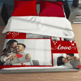 Valentines day par Fotokollage red Kärlek Fleecefilt