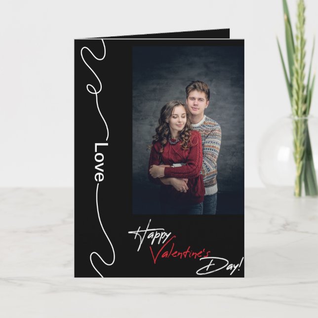 Valentines day par fotosvarta Alla hjärtans foto f Kort (Framsida)