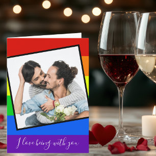 Valentines day par Photo Anpassningsbar Rainbow fö Kort
