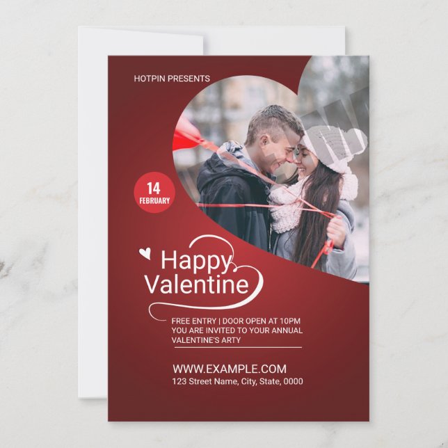 Valentines day-part - inbjudan - Flyer (Framsida)
