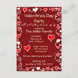 valentines day Party Inbjudningar