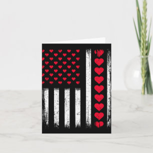 Valentines day Patriotic Vintage American Flagga R Kort
