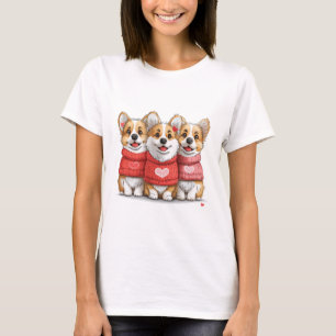 Valentines day Pembroke Welsh Corgi Hundar T Shirt