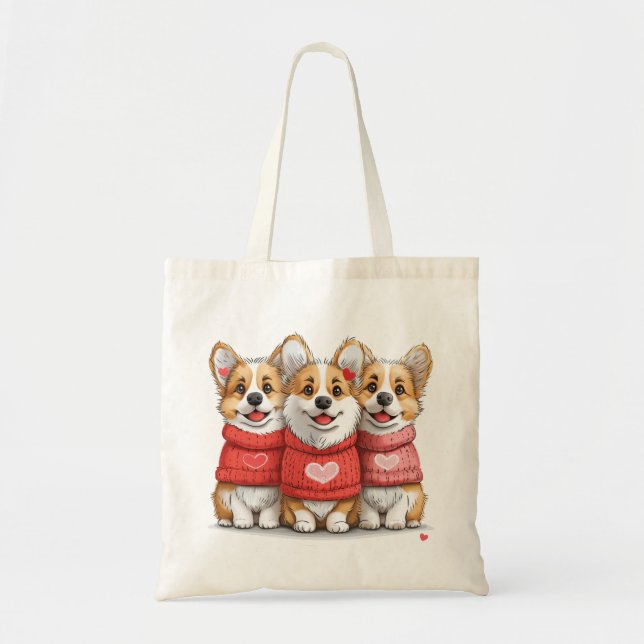 Valentines day Pembroke Welsh Corgi Hundar Tygkasse (Framsidan)