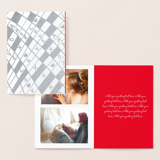 Valentines day Photo Hand plockade Kärlek Doodle Folierat Kort (Display)