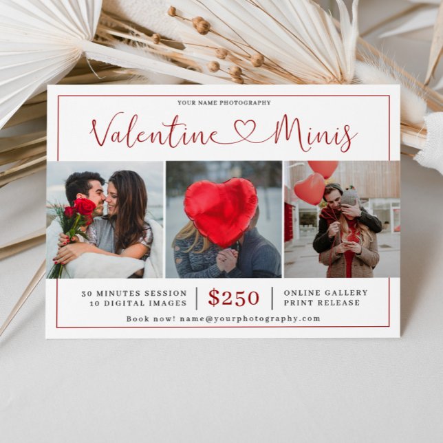 Valentine's Day Photography Mini Session Marketing Anteckningskort (Skapare uppladdad)