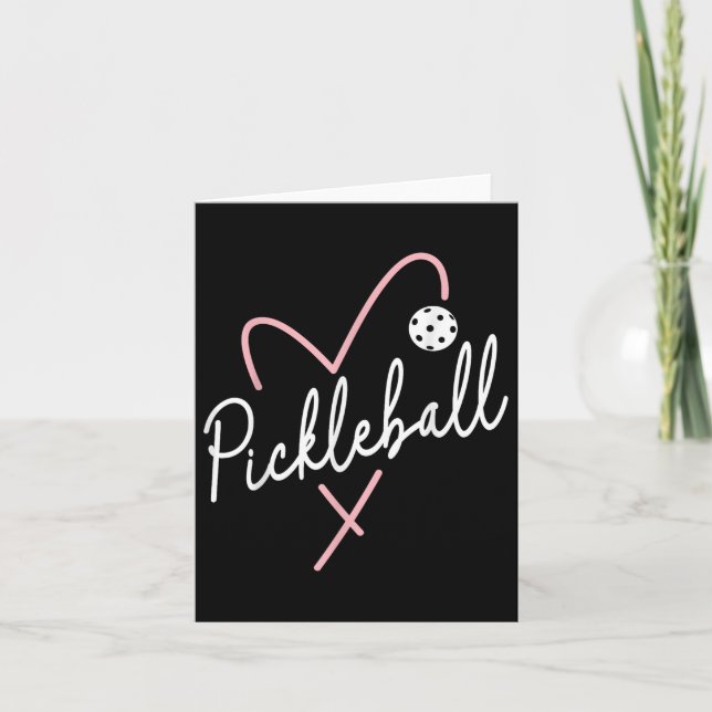 Valentines day Pickleball Heart Funny Heart Shape Kort (Framsida)