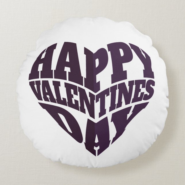 Valentine's Day Pillow Rund Kudde (Framsidan)