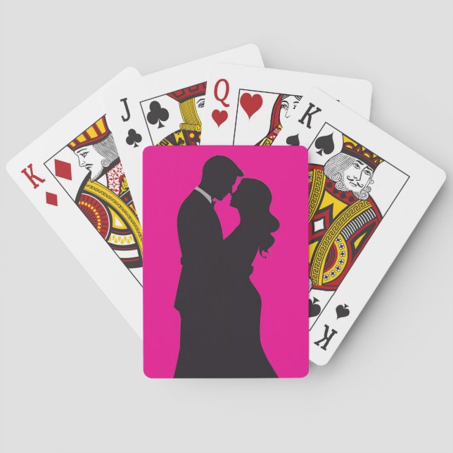 Valentine's Day Pink + Black Classic Playing Cards Casinokort (Baksidan)