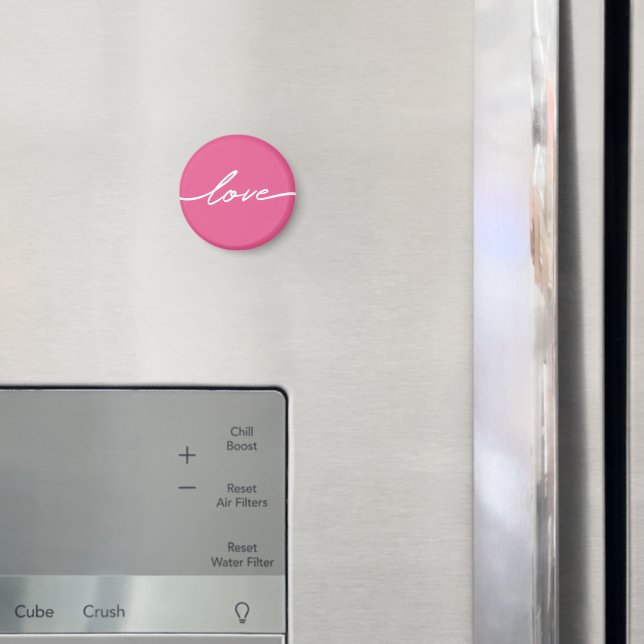 Valentine's Day Pink Love Script Magnet (In Situ (Fridge))