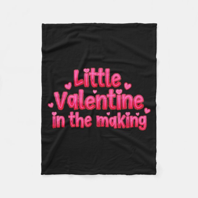 Valentines Day Pregnancy Announcement Little Valen Fleecefilt (Framsidan)
