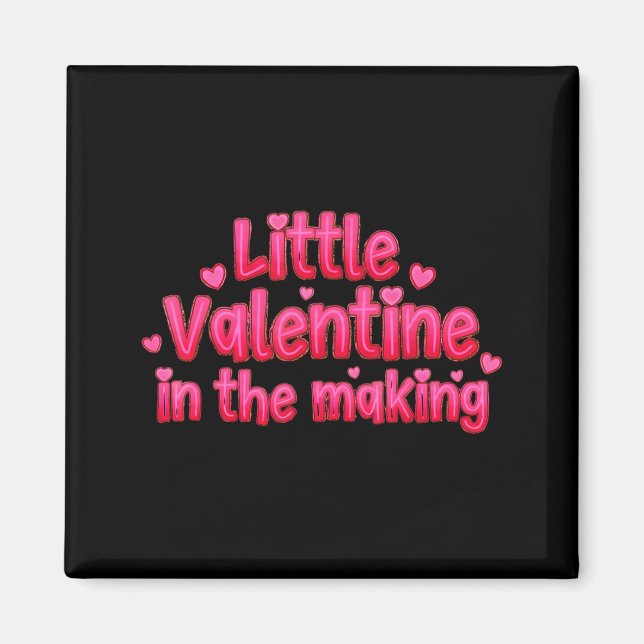Valentines Day Pregnancy Announcement Little Valen Magnet (Framsidan)