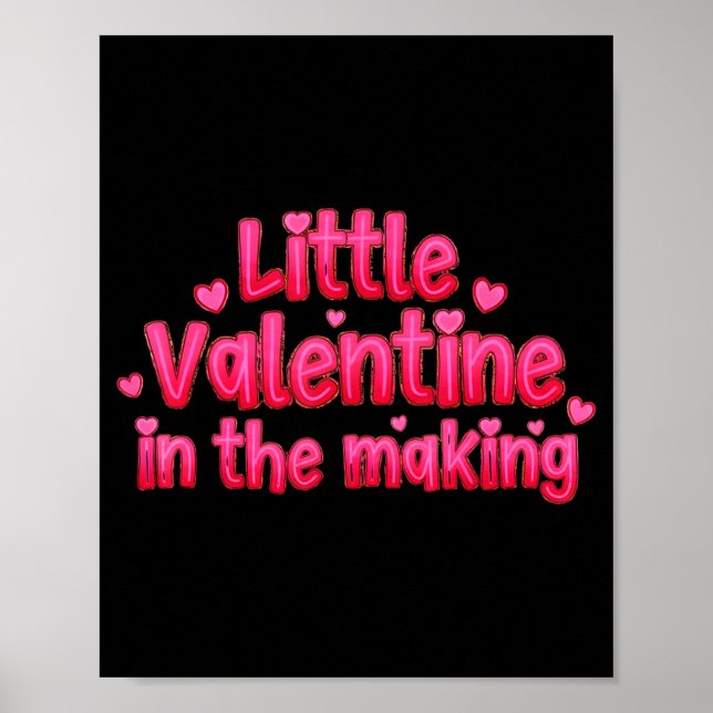 Valentines Day Pregnancy Announcement Little Valen Poster (Framsidan)