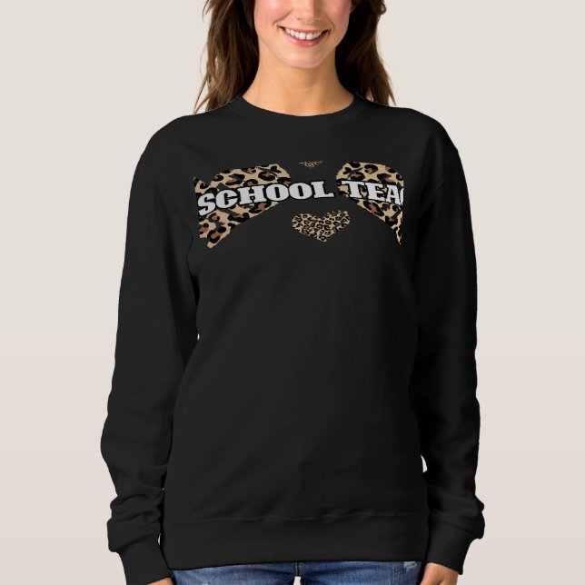 Valentines Day Preschool Teacher Cute Leopard Chee T Shirt (Framsida)