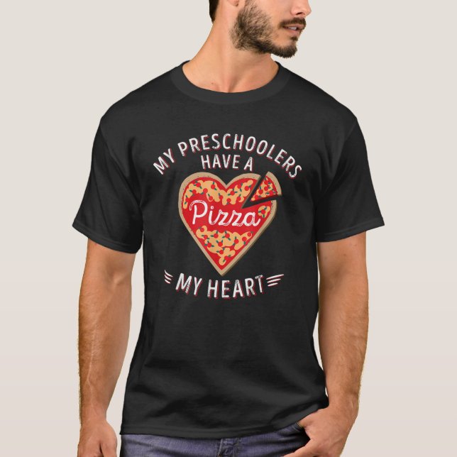 Valentines day Preschool Teacher Pizza My Heart Gi T Shirt (Framsida)